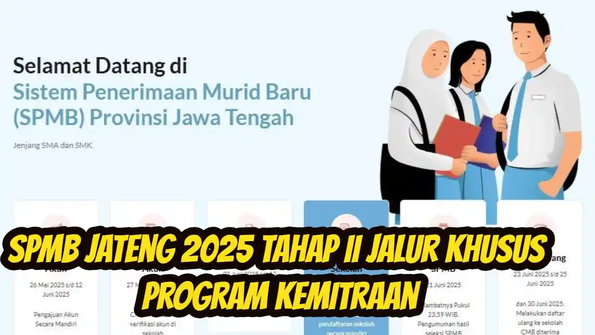 SPMB Jateng 2025 Tahap II Jalur Khusus Program Kemitraan, Simak Jadwal, Syarat, & Dokumennya