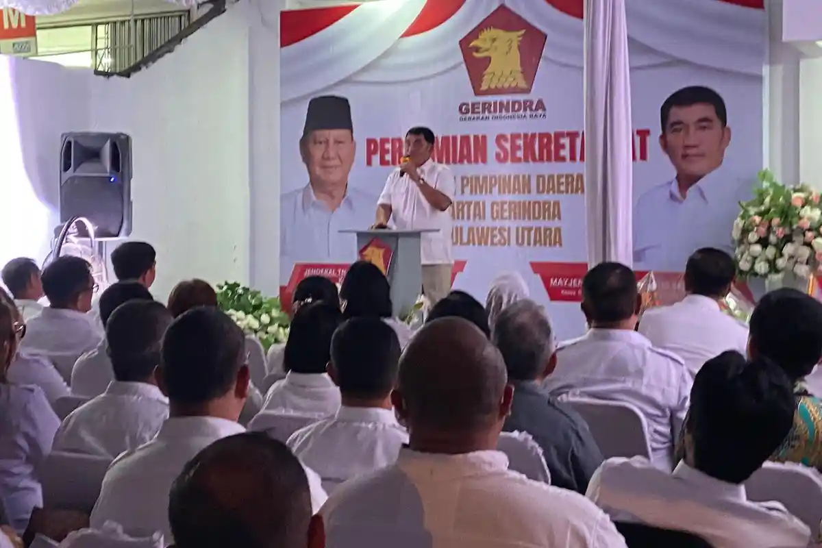 Resmikan Gedung Sekretariat, Ketua DPD Gerindra Sulut YSK Minta Kader Tak Saling Menjatuhkan