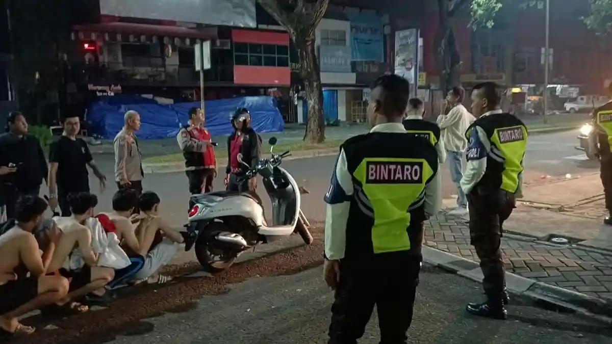 Aksi Balap Liar di Graha Raya Bintaro Dikepung Polisi, Kawanan Remaja Kocar-kacir, 4 Orang Ditangkap