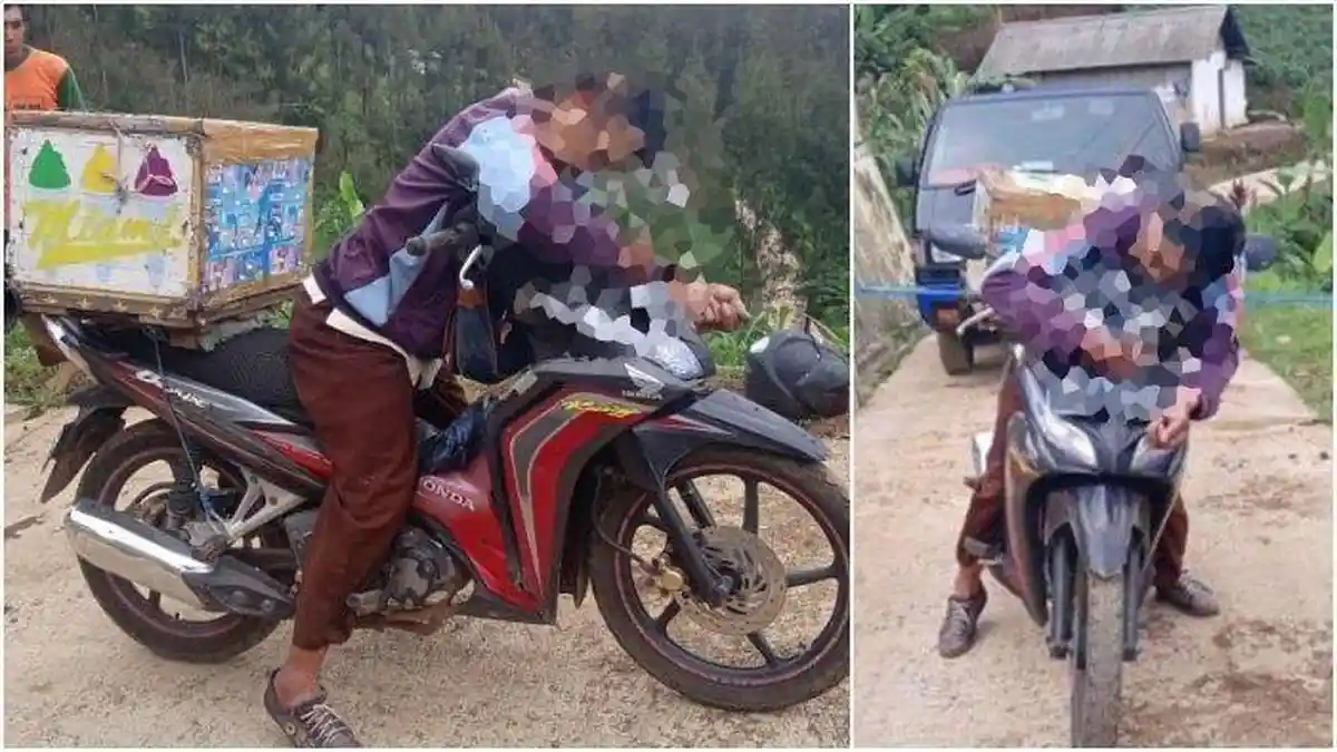 Tubuh Ambruk Tapi Kendaraan Tetap Tegak, 4 Fakta Viral Penjual Es Keliling Meninggal di Atas Motor