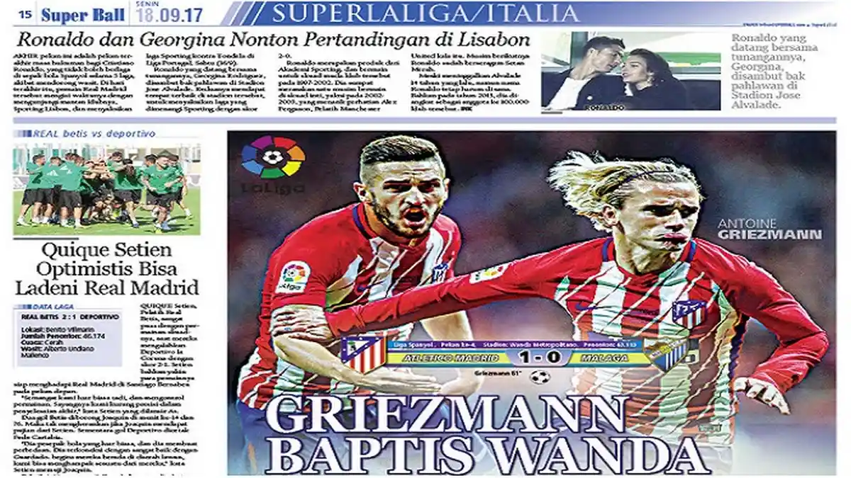 Gol Antoine Griezmann Awali Perjalanan Atletico Madrid di Wanda