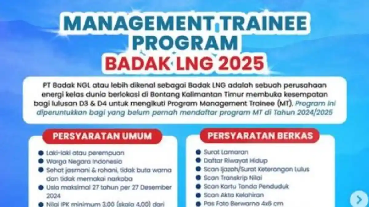 Anak Perusahaan Pertamina, PT Badak NGL Buka Lowongan Kerja untuk D3-S1, Ini Syarat & Kualifikasinya