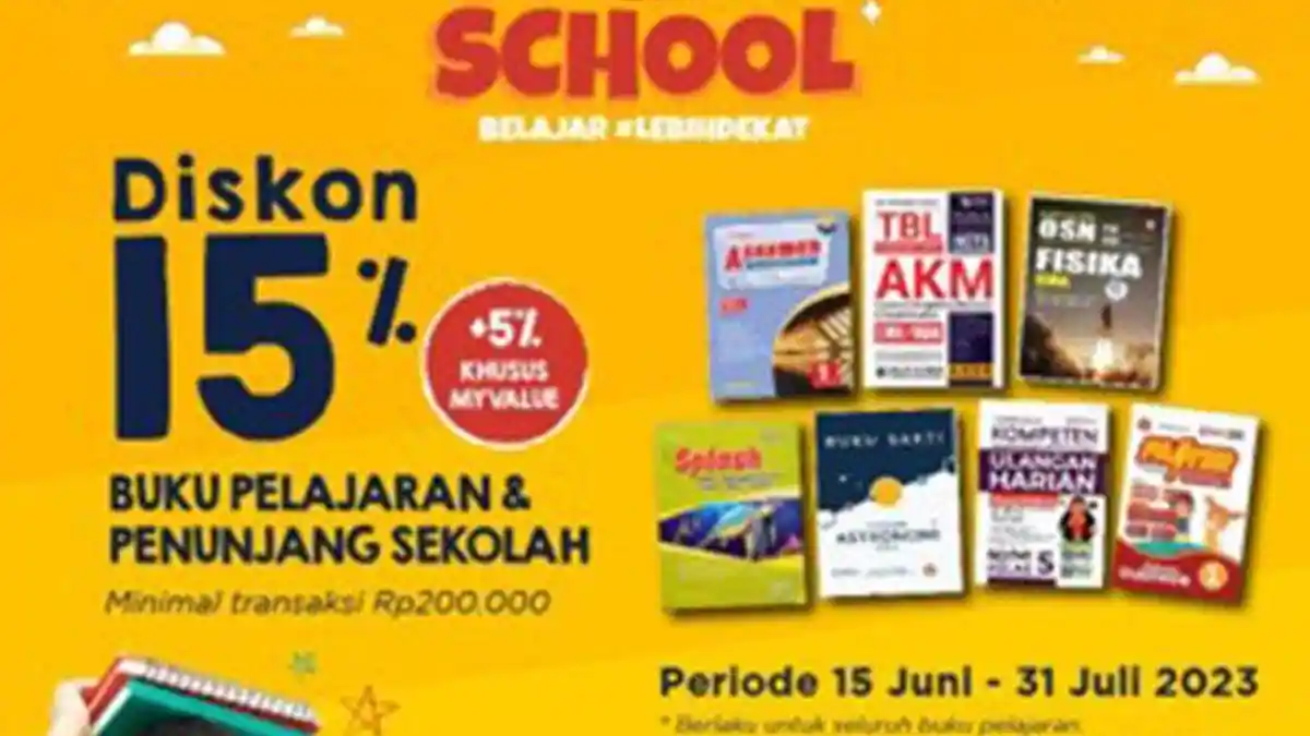 Promo Spesial Buku Sekolah dan Penunjang Belajar di Gramedia, Ada Diskon 15 Persen Hingga 31 Juli