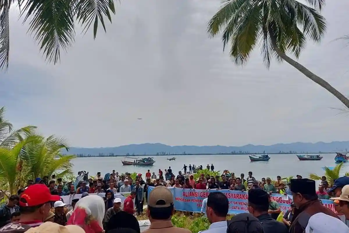Tolak Keputusan Mendagri, Massa Kepung 4 Pulau Sengketa di Perbatasan Aceh Singkil 
