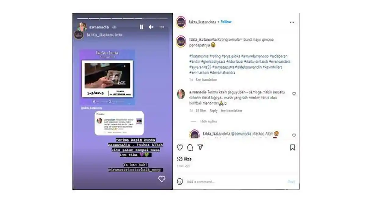Asma Nadia Minta Fans Ikatan Cinta Sabar usai Kabar Arya Saloka akan Kembali