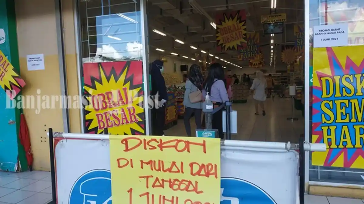 Giant Loktabat Banjarbaru Buka Diskon Mulai 1 Juni 2020, Pengunjung Kecele