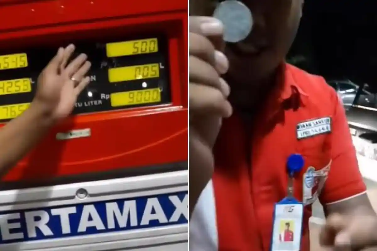 VIRAL Pemotor Beli Pertamax Rp 500 Perak di SPBU, Ternyata Buat Konten, Emang Boleh Sambil Main HP?