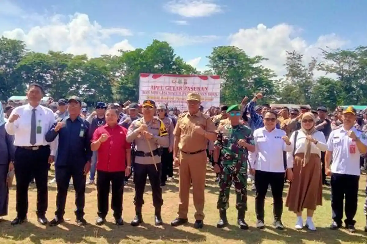 Pengamanan Pilkada 2024, Apel Pasukan dan Simulasi Sistem Pengamanan Kota Digelar di Kapuas