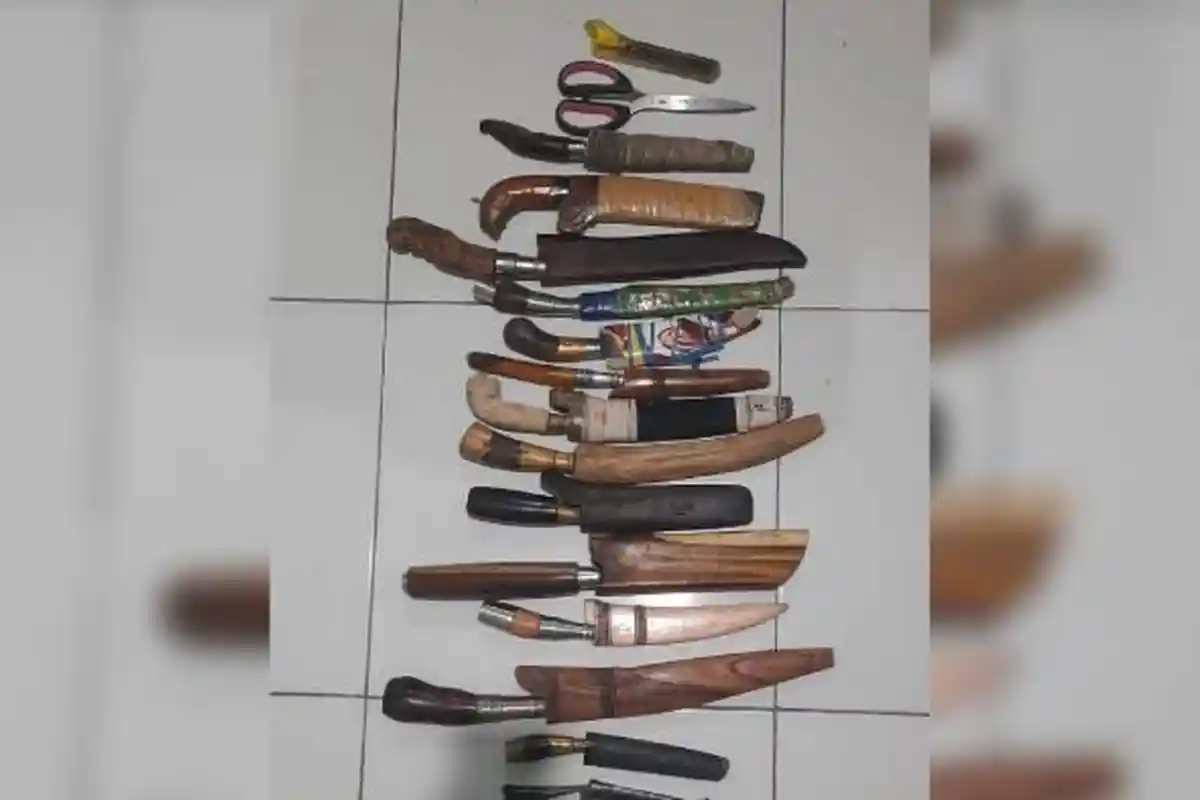 Polisi Amankan Sajam dan Miras di Lokasi Bau Nyale Jerowaru Lombok Timur