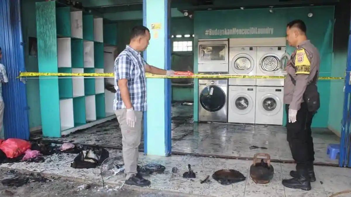 Ruko Laundry di Pringsewu Terbakar, Kerugian Ditasir Rp 100 Juta - Tribunlampung.co.id