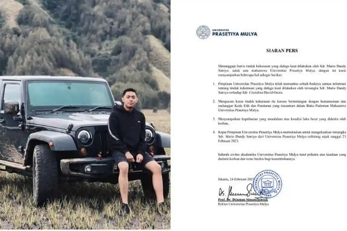 Mario Dandy Satrio Dikeluarkan dari Kampus, Kemudian Ayahnya Dicopot dari Jabatan di DJP