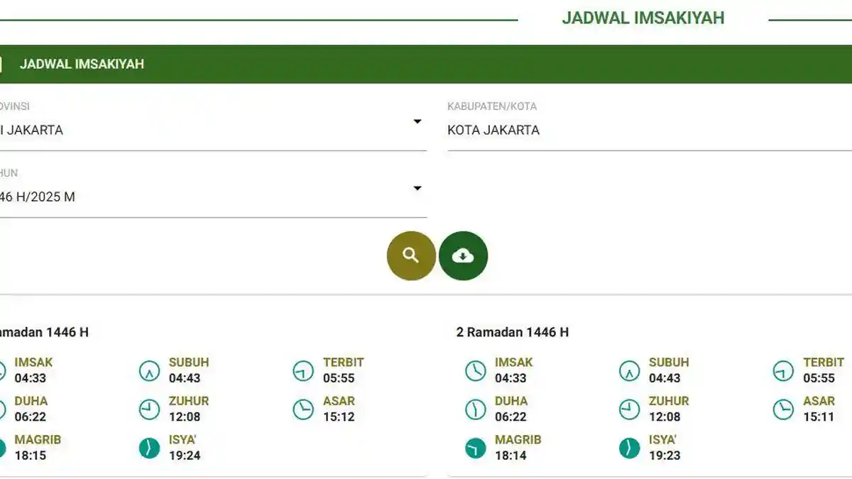 Jadwal Imsakiyah Jakarta Ramadhan 2025 Lengkap Selama Sebulan