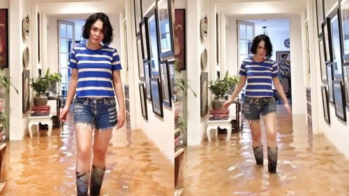 Penampilan Yuni Shara di Tengah Banjir Tuai Pujian