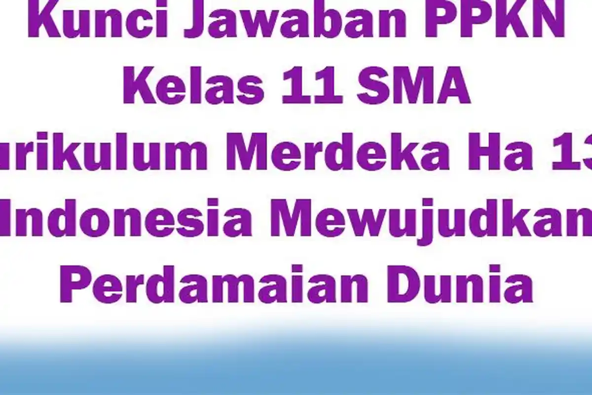 Kunci Jawaban PPKN Kelas 11 SMA Kurikulum Merdeka Halaman 139 Mewujudkan Perdamaian Dunia