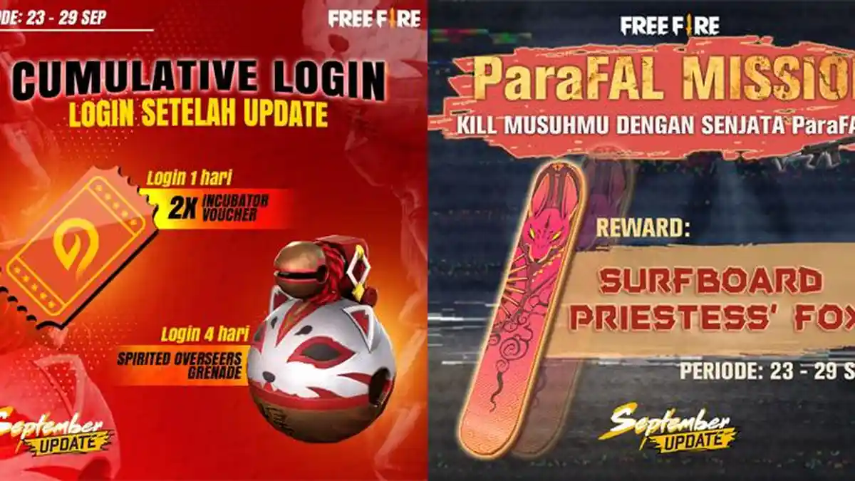 Login Free Fire untuk Dapatkan 2x Voucher Incubator Gratis, Ini Bonus Lain Setelah Maintenance