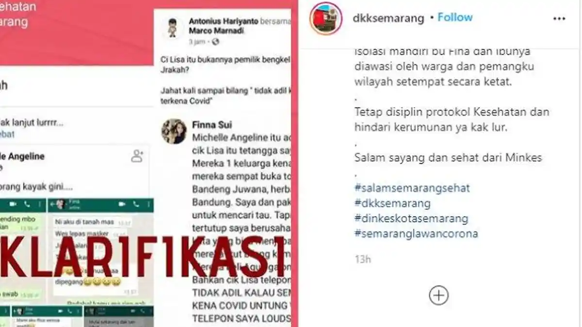 Heboh Chat Dua Perempuan di Semarang yang hendak Sebar Covid-19, Dinas Kesehatan Angkat Bicara
