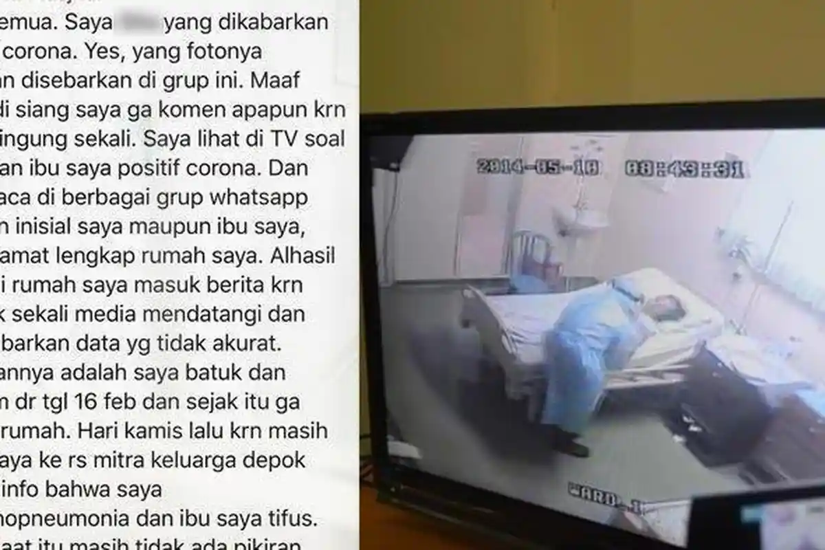 Kisah Pilu Pasien Covid-19 Ungkap Tidak Enak di Ruang Isolasi Minta Masyarakat Patuhi PSBB