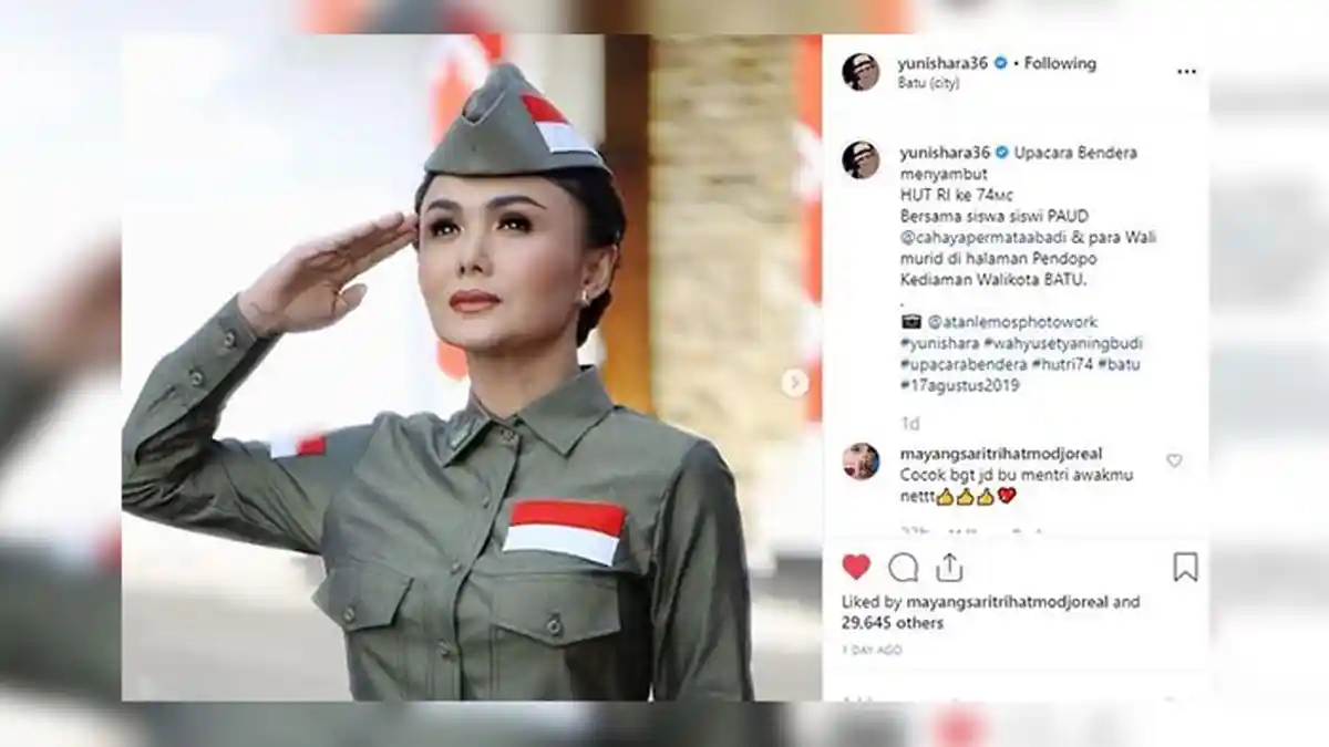 Artis Cantik Ini Jadi Inspektur Upacara HUT Kemerdekaan, Lihat Fotonya
