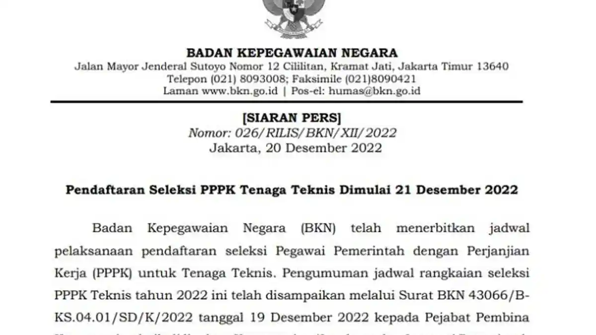 Siap-siap, Pendaftaran PPPK Teknis Ditutup Besok, Segera Daftar di Laman SSCASN