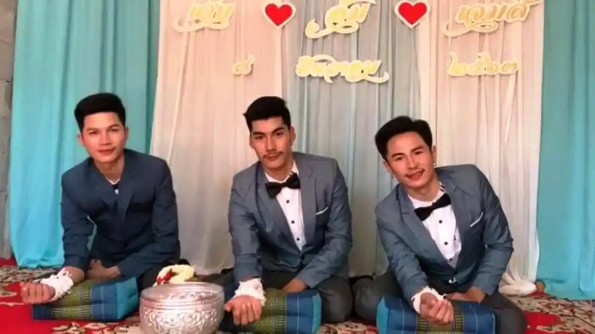 Viral Pernikahan Tiga Pria Berjanji Sehidup Semati Jalani Rumah Tangga