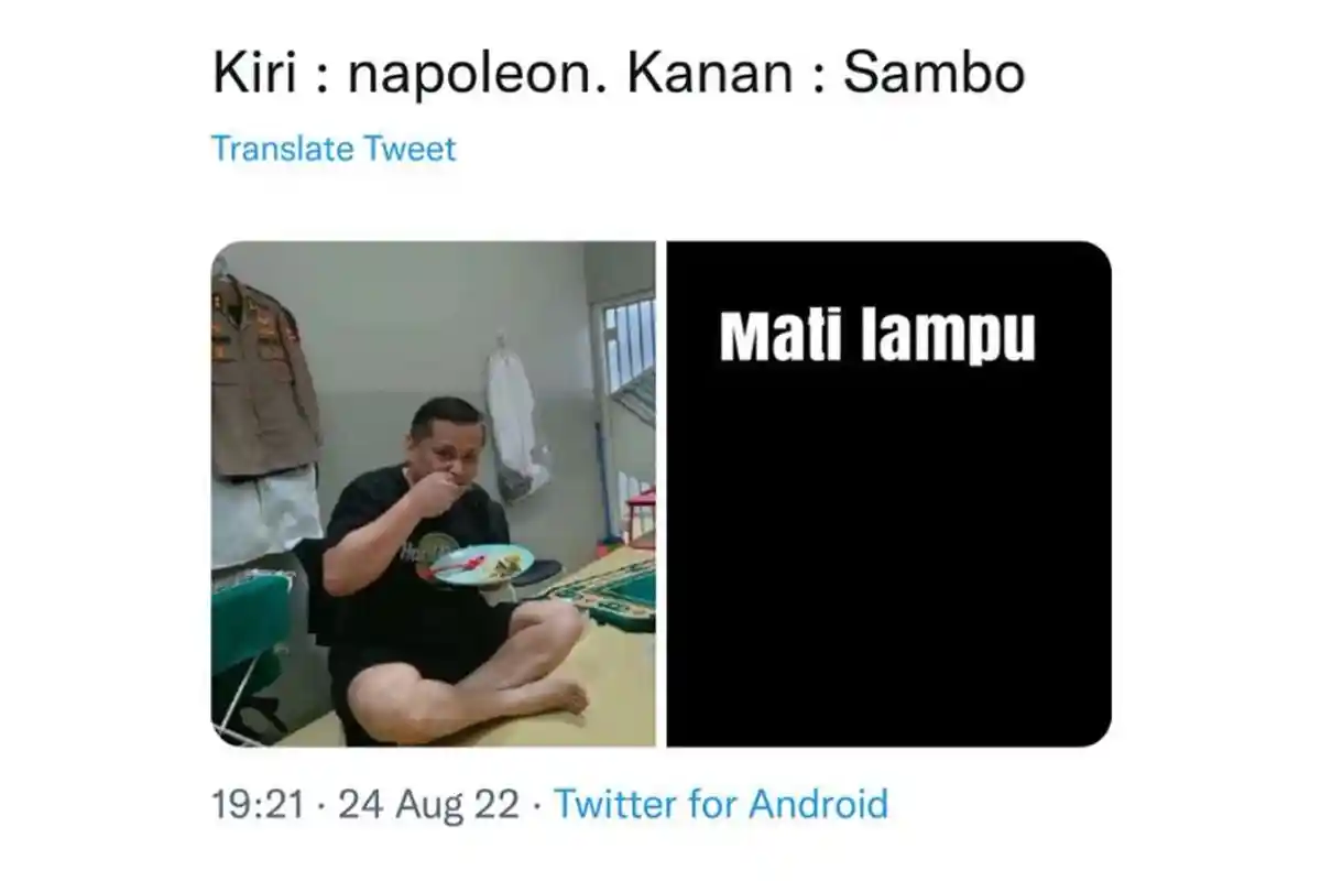 Kapolri Belum Ekspos Foto Ferdy Sambo Dalam Tahanan, Netizen Bikin Meme Bandingkan Irjen Napoleon