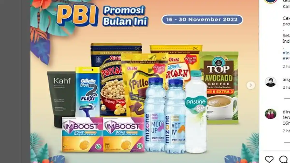 Promo Indomaret Ada Gratisnya: Imboost, Mizone, Top, Oishi, Promo Beras Murah, Cara Jadi Member