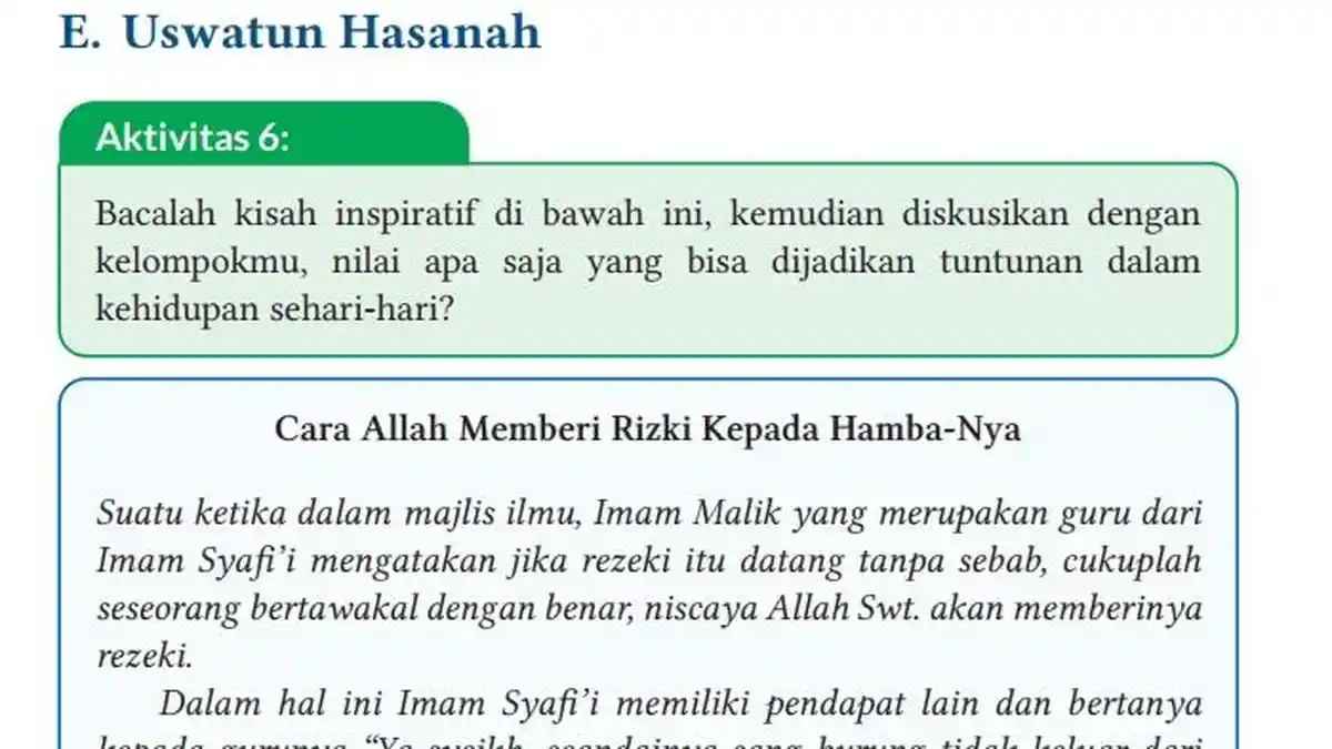 Kunci Jawaban PAI Kelas 9 Halaman 232 Kurikulum Merdeka, Aktivitas 6: Cara Allah Memberi Rizki