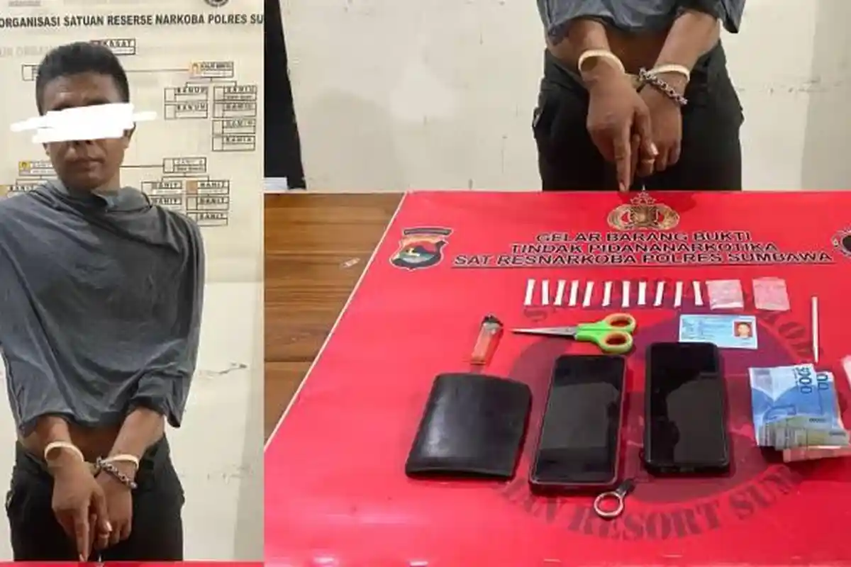 Pengedar Narkoba di Sumbawa Dipergoki Simpan 12 Poket Sabu