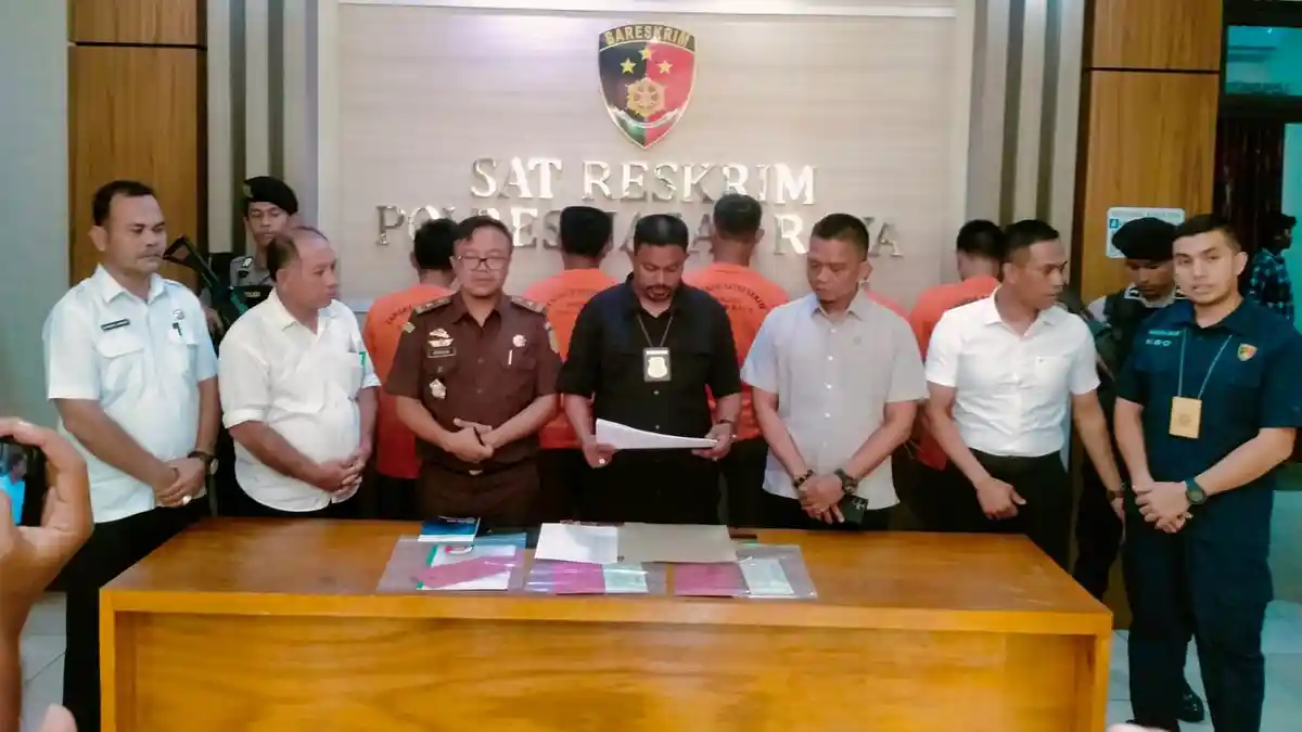 Polisi di Nagan Raya Tahan Keuchik, Sekdes dan 3 Perangkat Desa, Dugaan Pungli Jual Beli Tanah