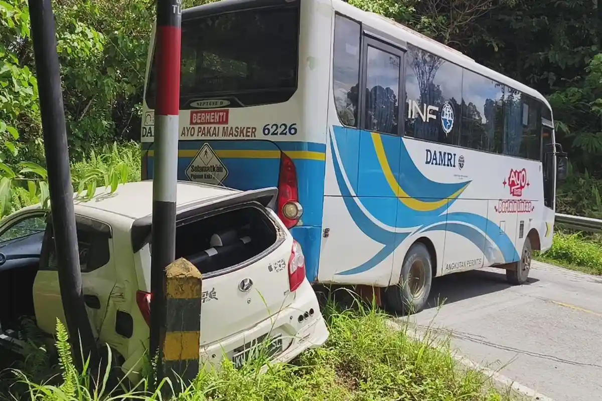 Kronologi Laka di Malinau Barat Kaltara, Polisi: Bus Damri Hilang Tenaga Saat Tanjakan