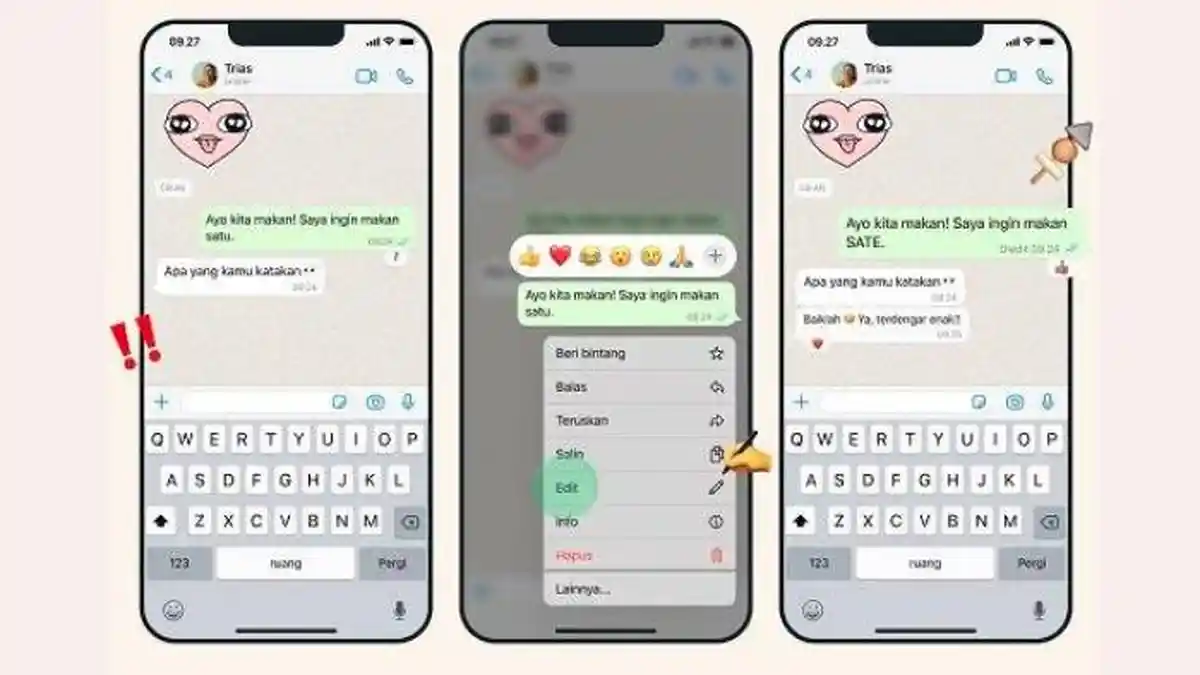 Cara Pakai Fitur Baru WhatsApp, Edit Pesan yang Sudah Terkirim, Tanpa Hapus Chat