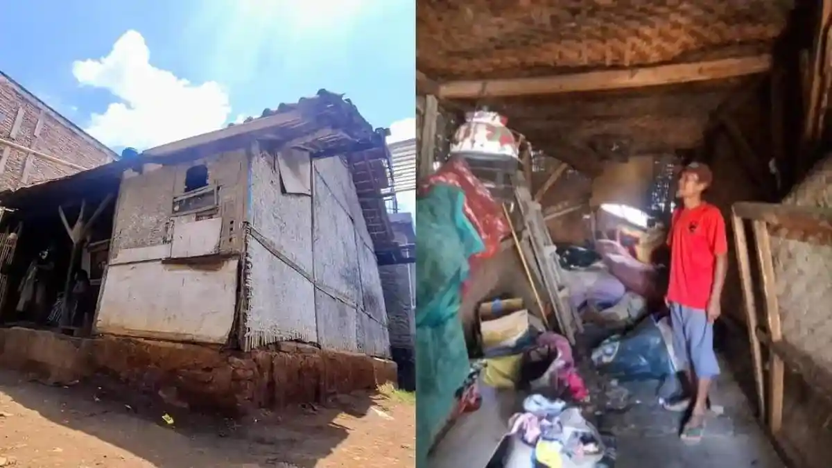Penampakan Rumah Berukuran 3x6 yang Dihuni 12 Orang Cileunyi, Dinding dari Bilik Bambu Nyaris Roboh