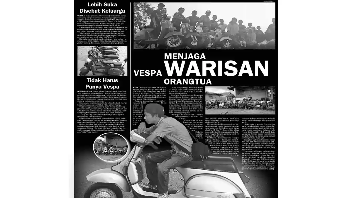 Homescooter Vespa Kijang Bintan, Menjaga Vespa Warisan Orangtua