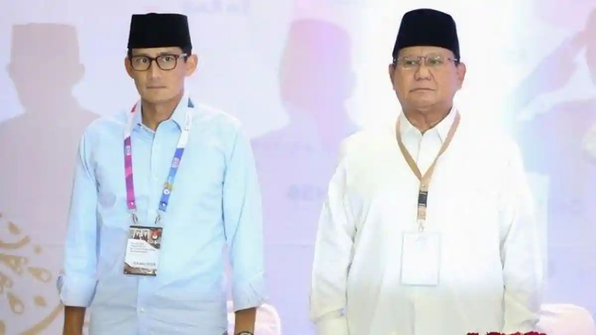 Prabowo Subianto Ungkap Alasan Pilih Sandiaga Uno Jadi Wakilnya, Singgung Umur dan Kondisi Cawapres