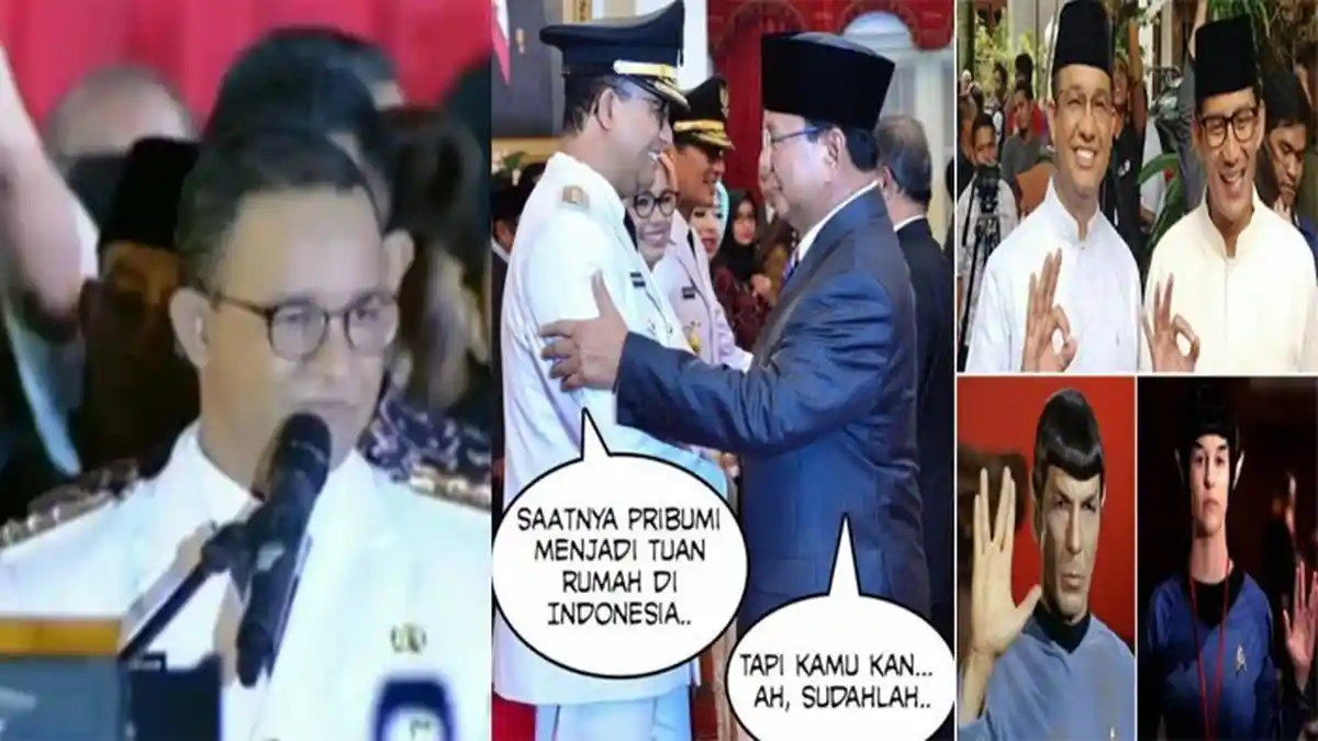 Menohok di Sini: Pribumi Bisa Terguling Loh, Meme Kecaman Perkataan Anies Baswedan