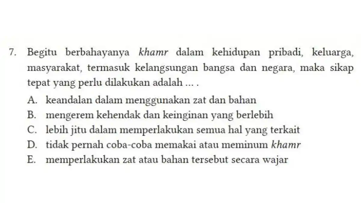 KUNCI JAWABAN PAI Kelas 11 Kurikulum Merdeka Halaman 95 96 Begitu Berbahayanya Khamr dalam Kehidupan