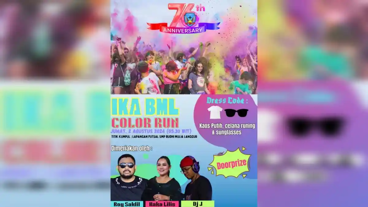 Colour Fun Run Diadakan di Maluku Tenggara, Catat Jadwal dan Titik Pelemparan Bubuk Warnanya!