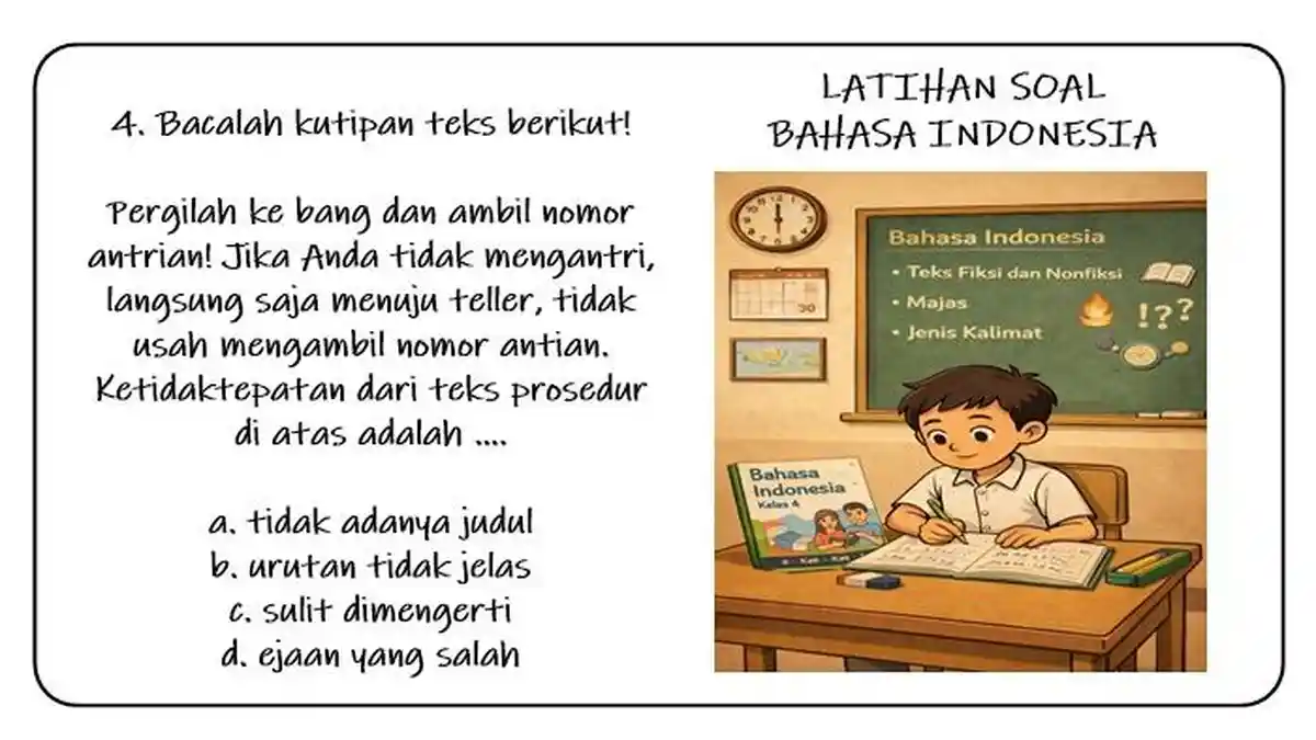 20 Soal Bahasa Indonesia Kelas 4 dan Kunci Jawaban Semester 2 Kurikulum ...