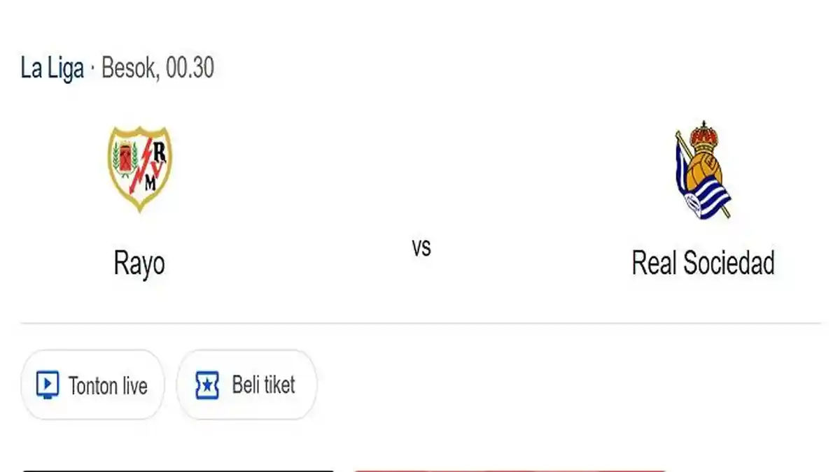 Prediksi Skor dan Susunan Pemain Rayo Vallecano VS Real Sociedad, Adu Tajam Garcia dan Oyarzabal