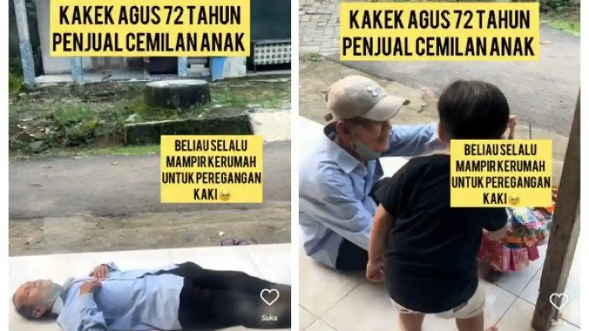 PILU Nasib Kakek Agus, Masih Jualan Cemilan di Usia 72 Tahun Demi Biayai Sekolah Anak, Kaki Sakit