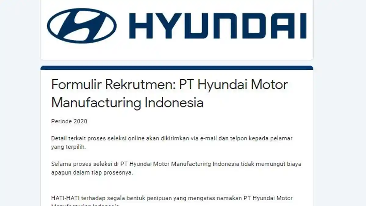 Lowongan Kerja PT Hyundai Motor & Zalora - Rekrut Lulusan SMA/K hingga S1, Daftar Online di Link Ini