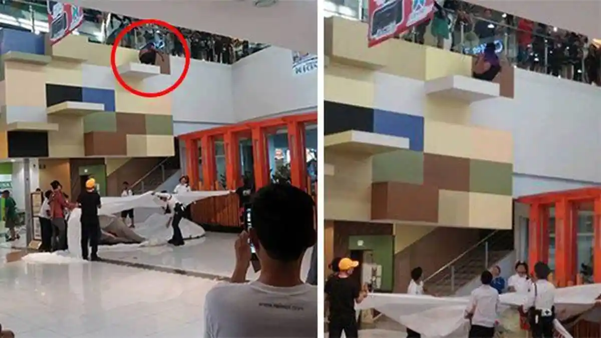 Diputus Pacarnya, Pria ini Mau Bunuh Diri Melompat dari Lantai 2 Sebuah Mal