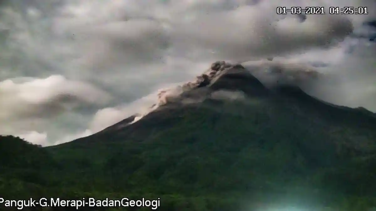 Update Gunung Merapi : Awan Panas Guguran Kembali Terjadi dengan Jarak Luncur 1,7 Km