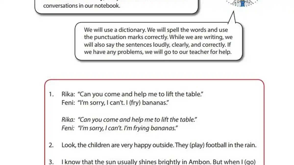 Kunci Jawaban Bahasa Inggris Kelas 9 Semester 1 Halaman 103 104, Associating: Identifying Verbs