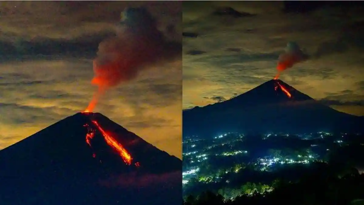 Gunung Semeru Meletus Lagi, Guguran Lava Diiringi Suara Gemuruh Erupsi Mahameru