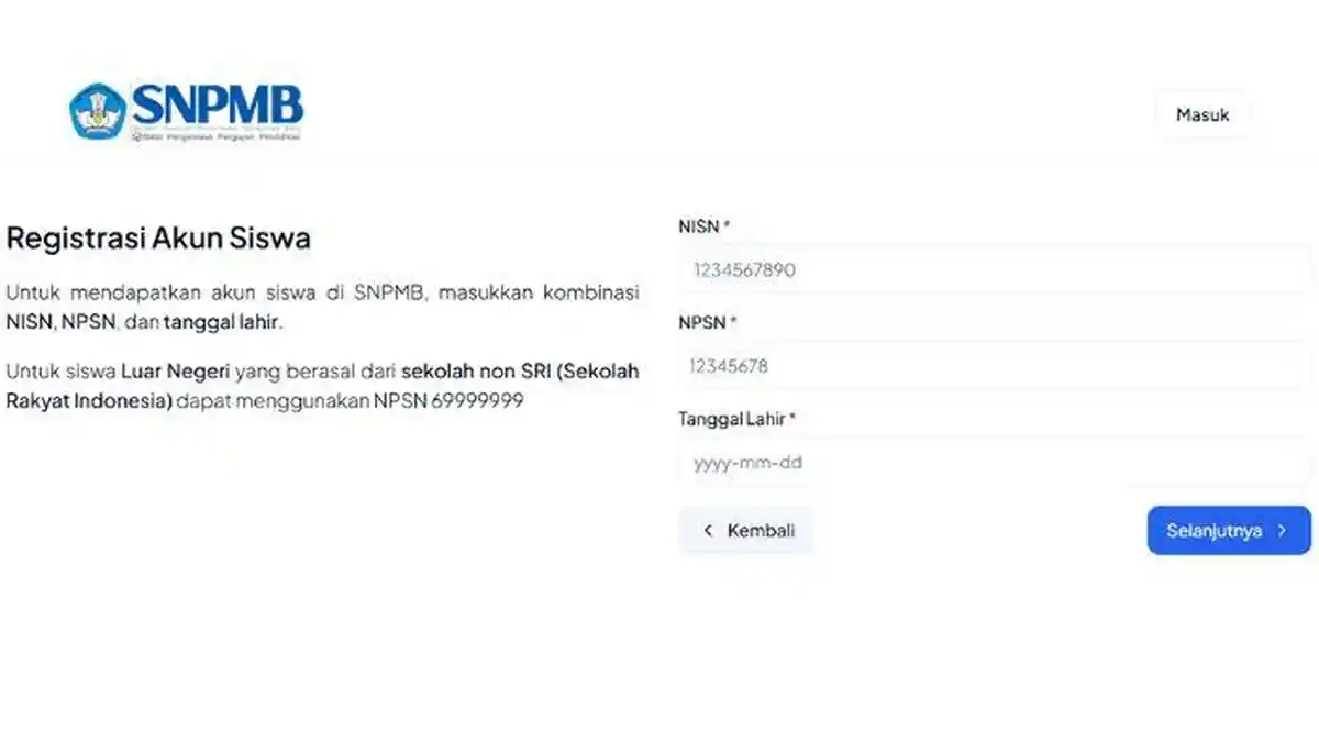 Link Pembuatan Akun SNPMB 2025 yang Dimulai Pukul 15.00 WIB untuk Daftar SNBP dan SNBT dan Syaratnya