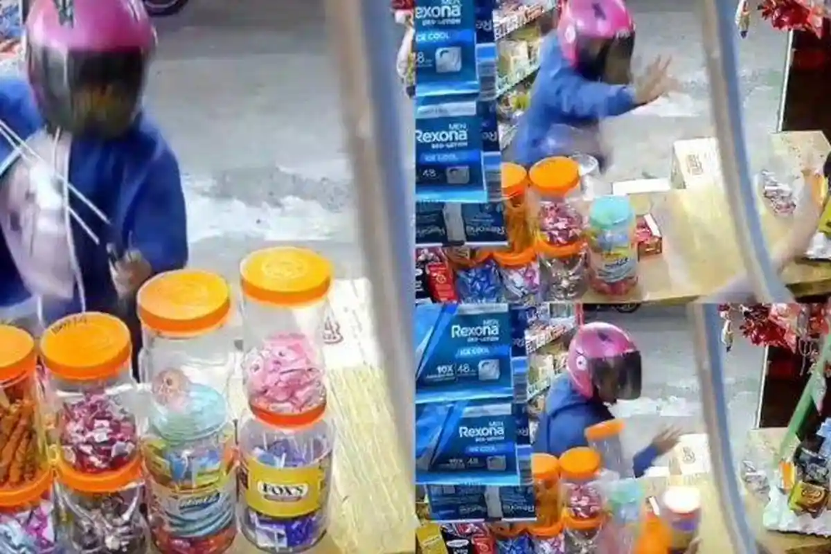 Viral Video Perampok vs Emak-emak di Makassar, Perampok Ngacir Dilempari Toples, Tak Jadi Gasak Toko