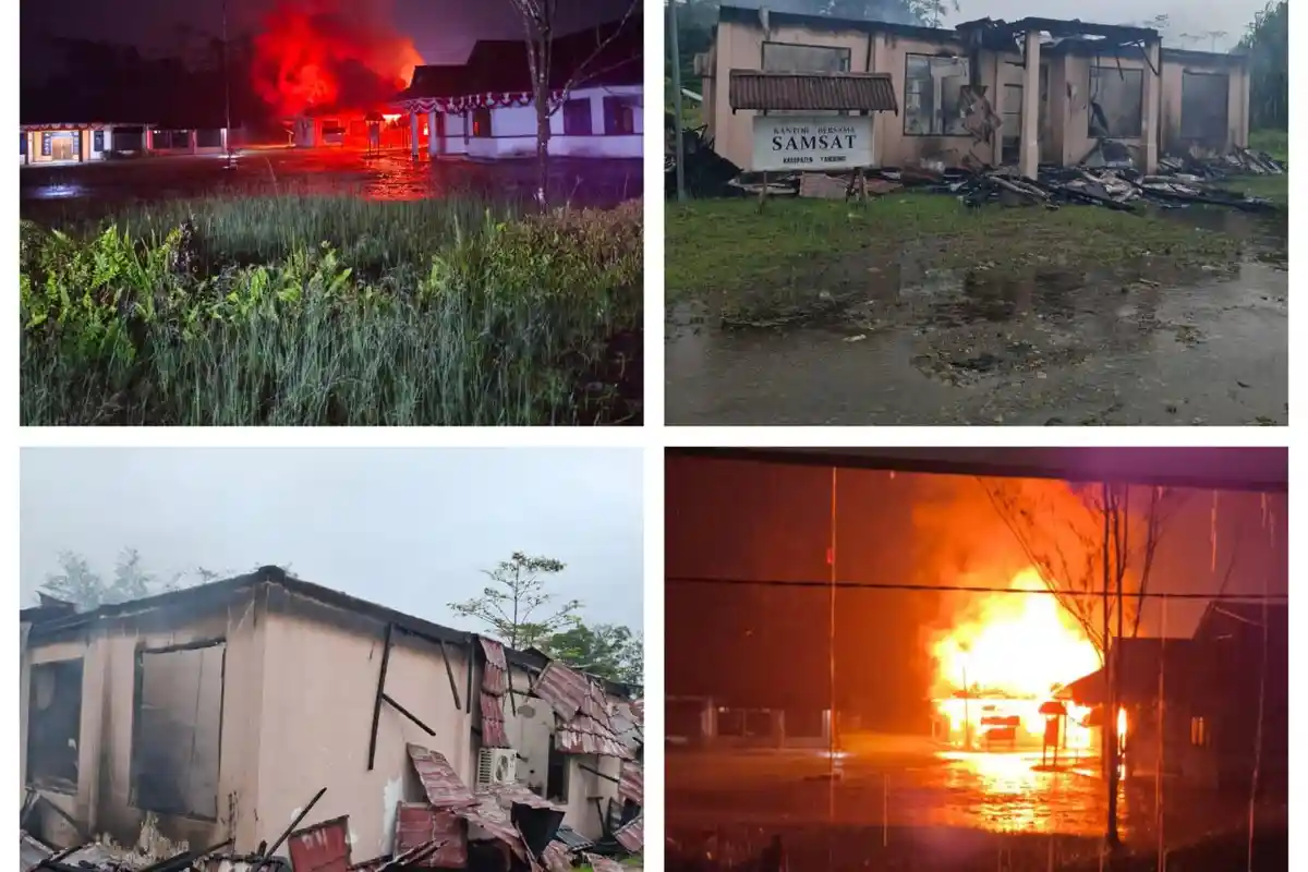 Kantor Samsat Kabupaten Yahukimo Terbakar, Diduga Hubungan Pendek Arus Listrk
