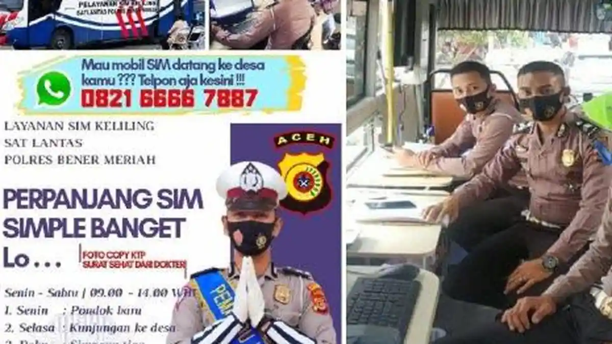 SIM Keliling Bener Meriah, Berikut Syarat dan Lokasi Pelayanan SIM pada Sabtu