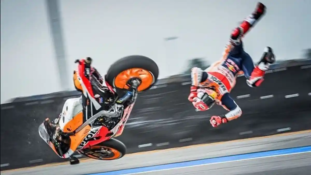 Jatuh Terhempas di Sesi Latihan Bebas, Marc Marquez Marah hingga 5 Detik Tak Bernafas